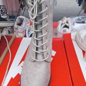 Stylish Gray Lace-Up Boots for Women